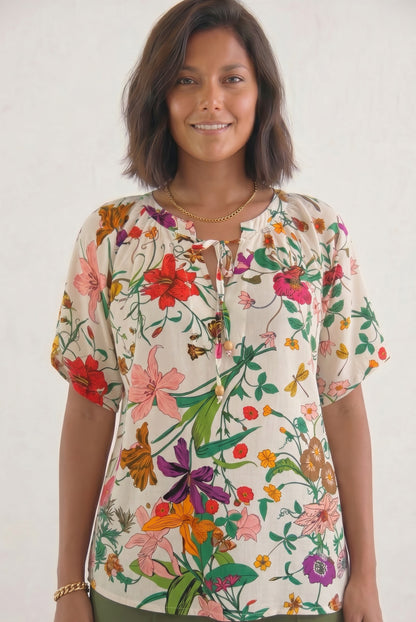 Γυναικεία Μπλούζα plus size με V  στο λαιμό