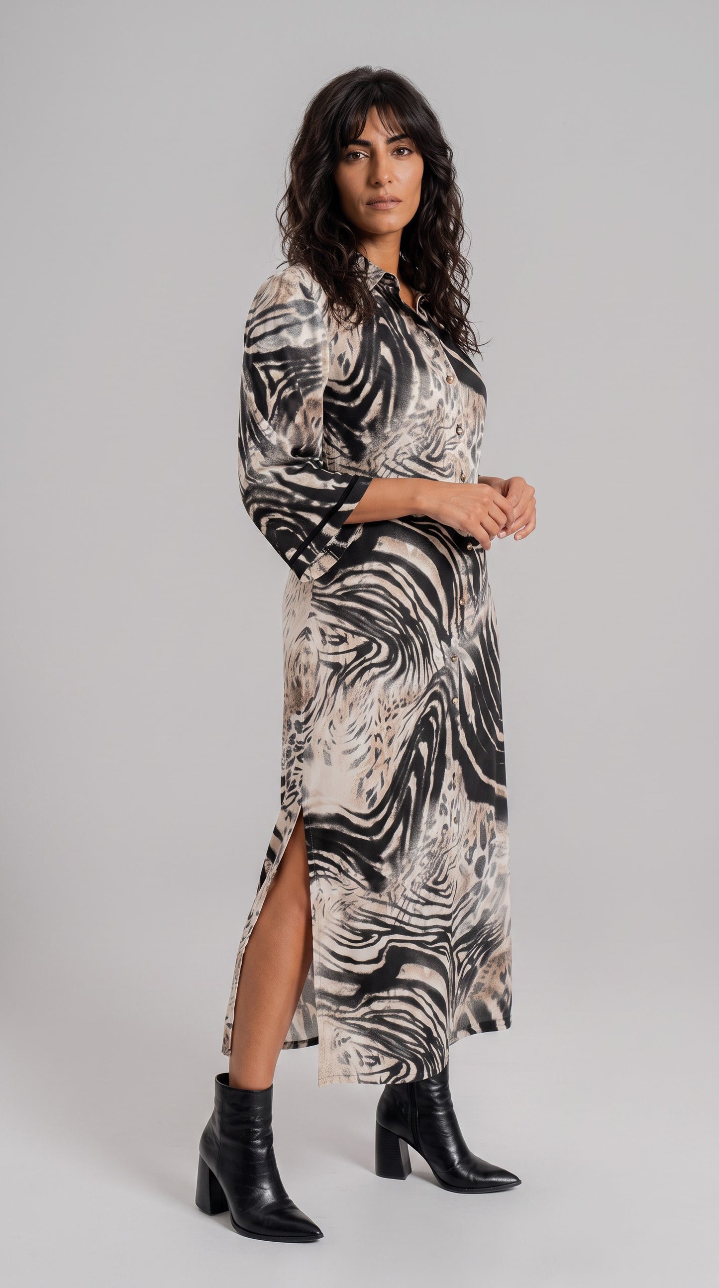 Plus size Φόρεμα Animal black