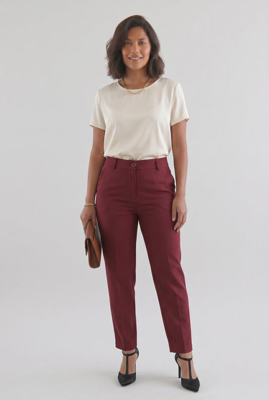Plus size CONTOUR FIT Μπορντό