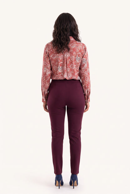 Plus size Σατέν πουκάμισο Red Floral