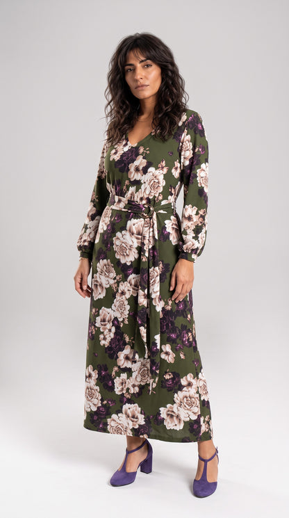 Plus size Φόρεμα φλοράλ Green