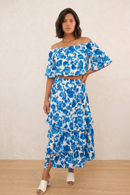 Σετ Φούστα & Crop Μπλούζα Floral από Ζορζέτα