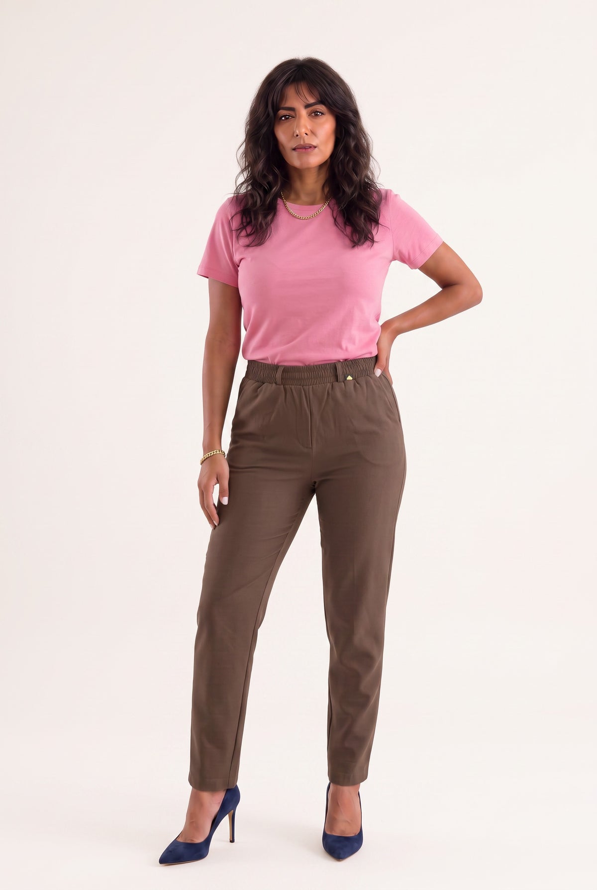 Plus size Essential fit Παντελόνι  καφε