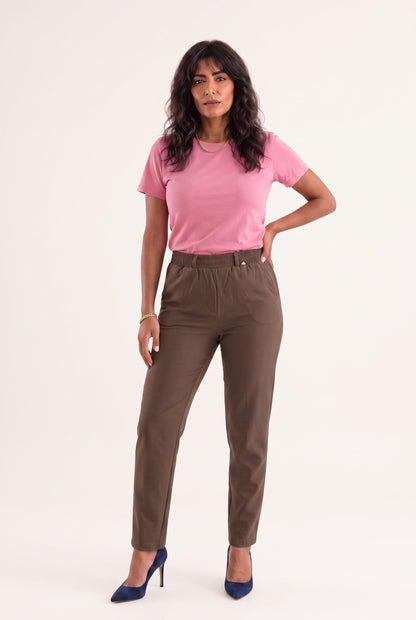 Plus size Essential fit Παντελόνι  καφε