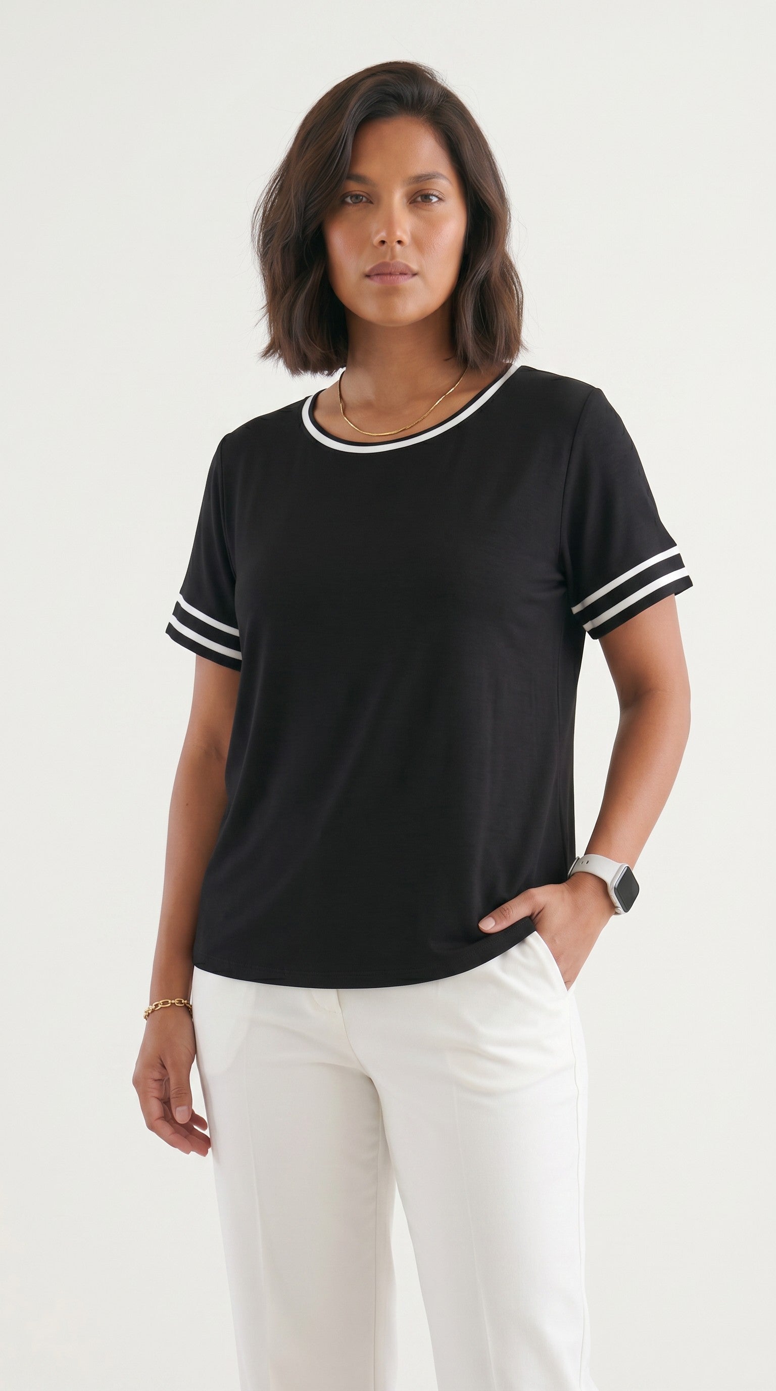 Μπλούζα Γυναικεία Plus size Βισκοζ Μαύρη