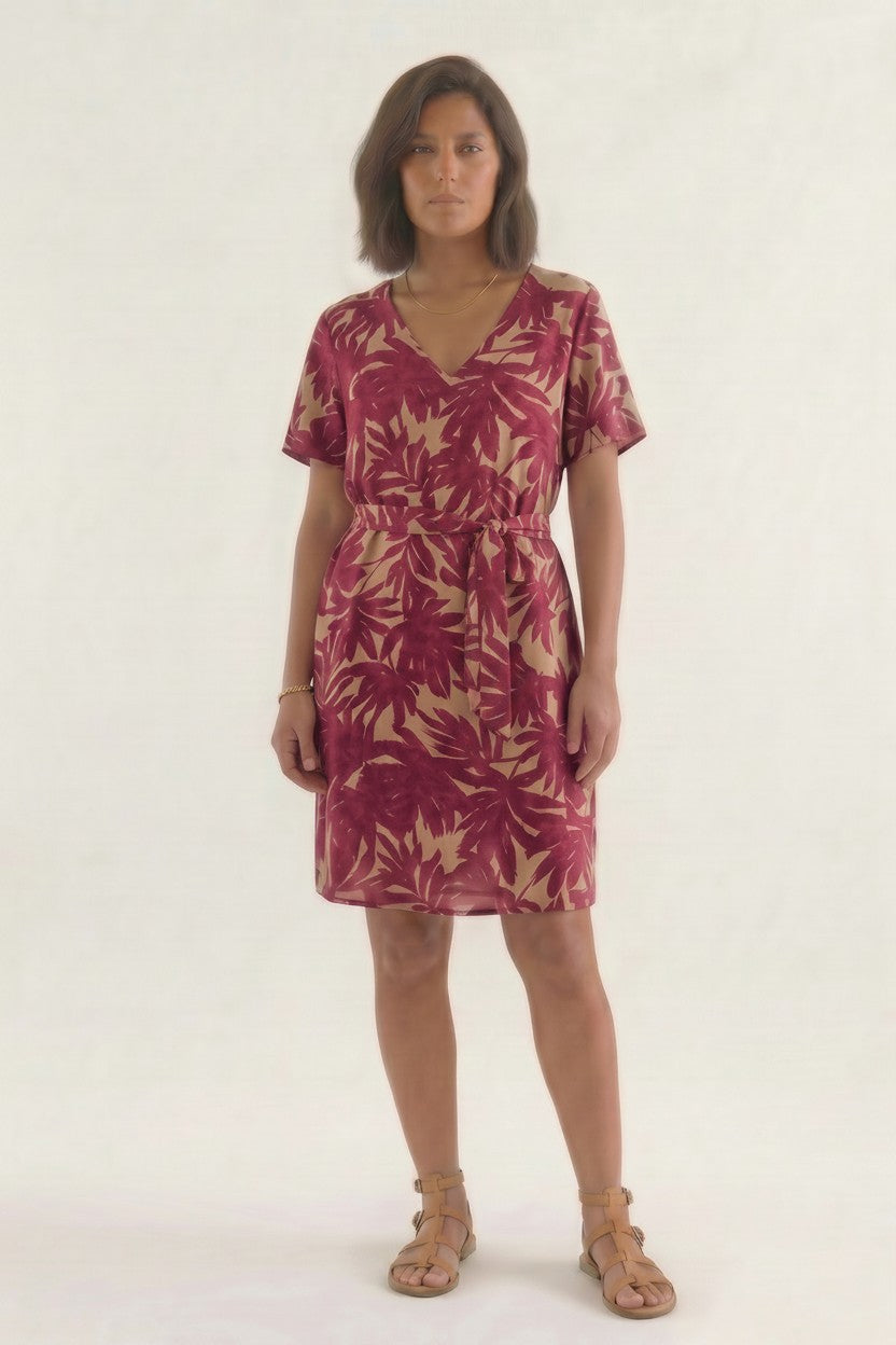 Γυναικείο Φόρεμα Floral Midi με Ζώνη
