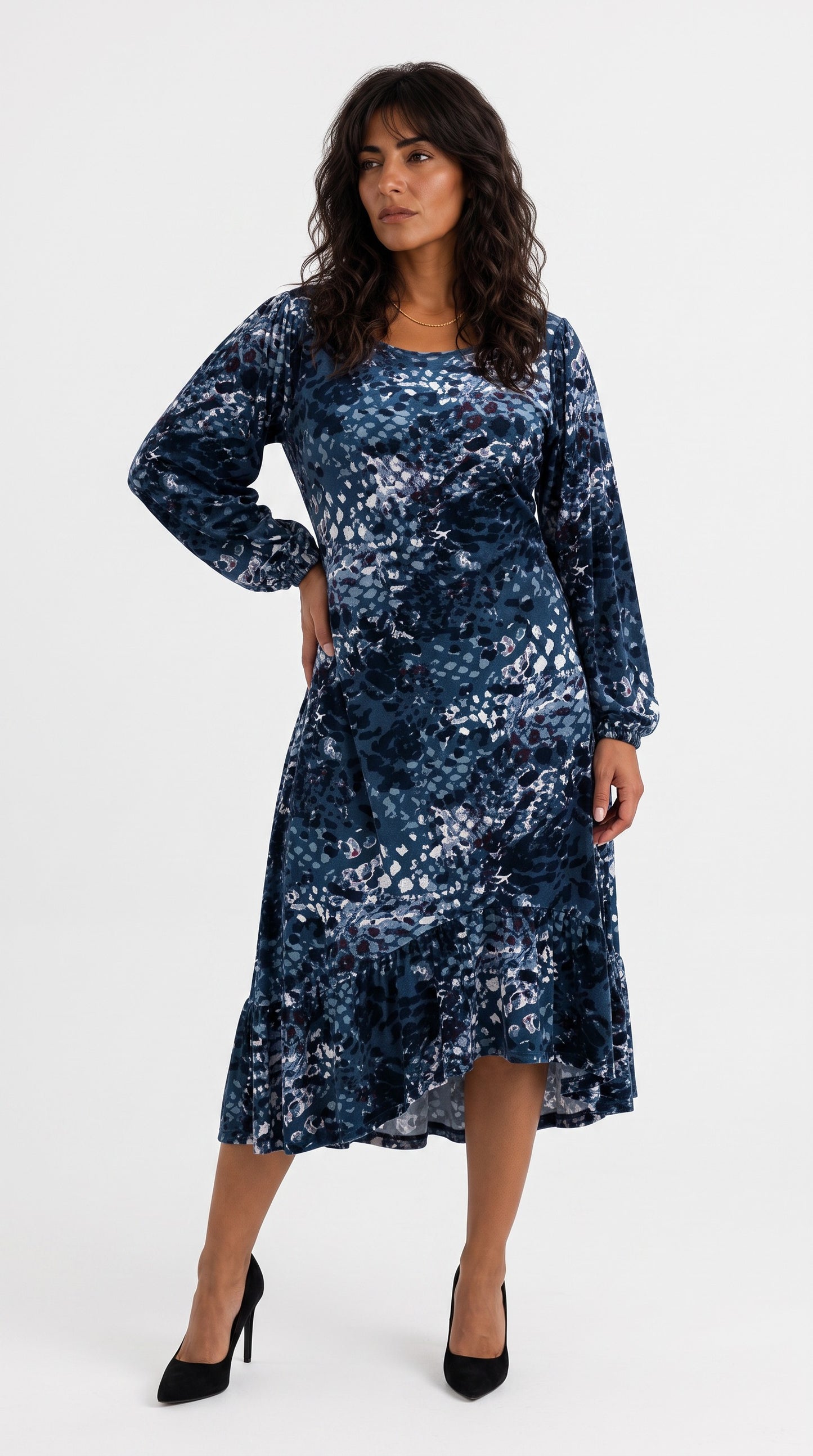Plus size Φόρεμα Winter Green Animal
