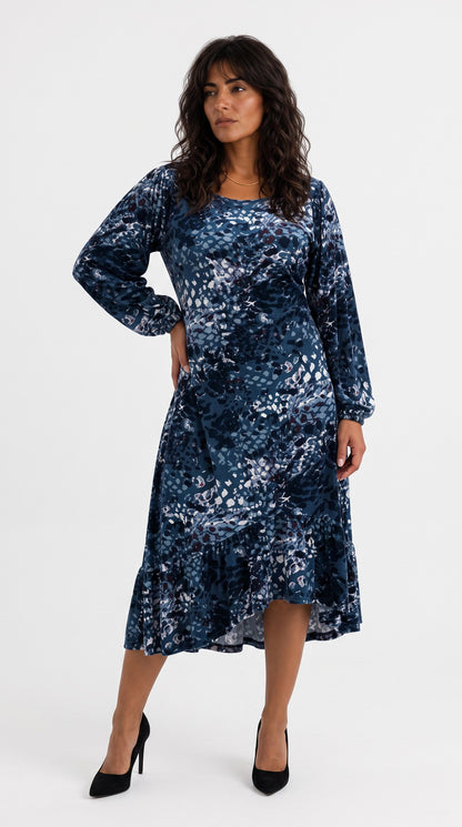 Plus size Φόρεμα Winter Green Animal
