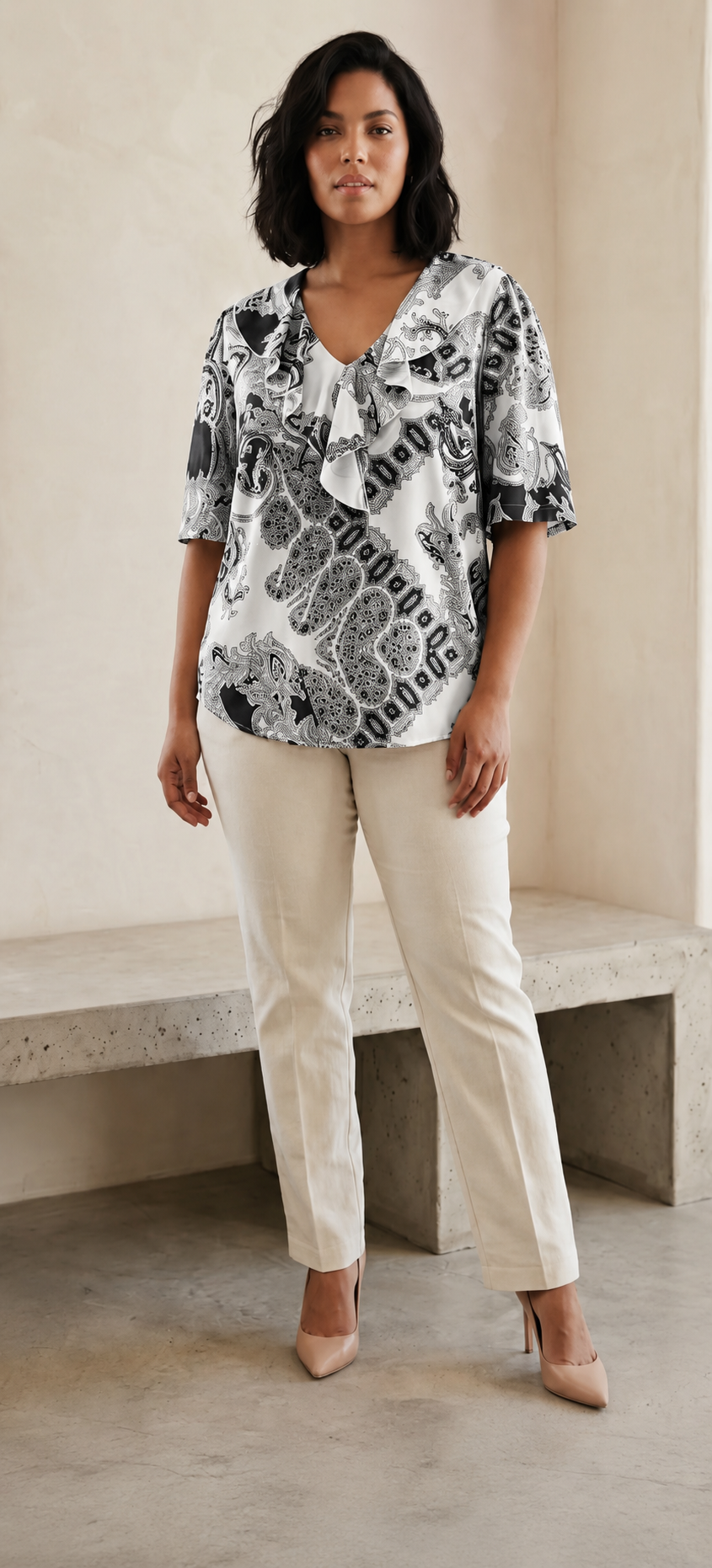 Μπλούζα Paisley με Βολάν