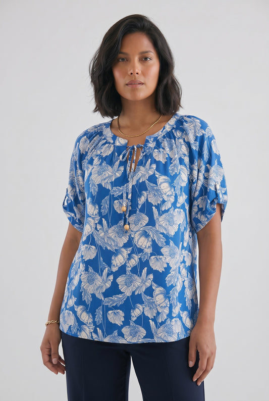 Γυναικεία Μπλούζα plus size με V  στο λαιμό