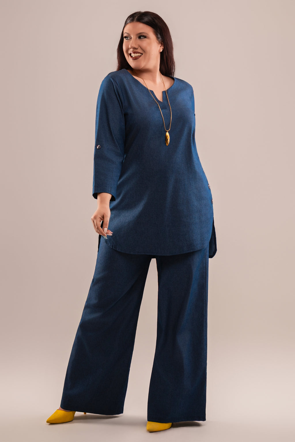 Plus size Πουκαμίσα τζιν