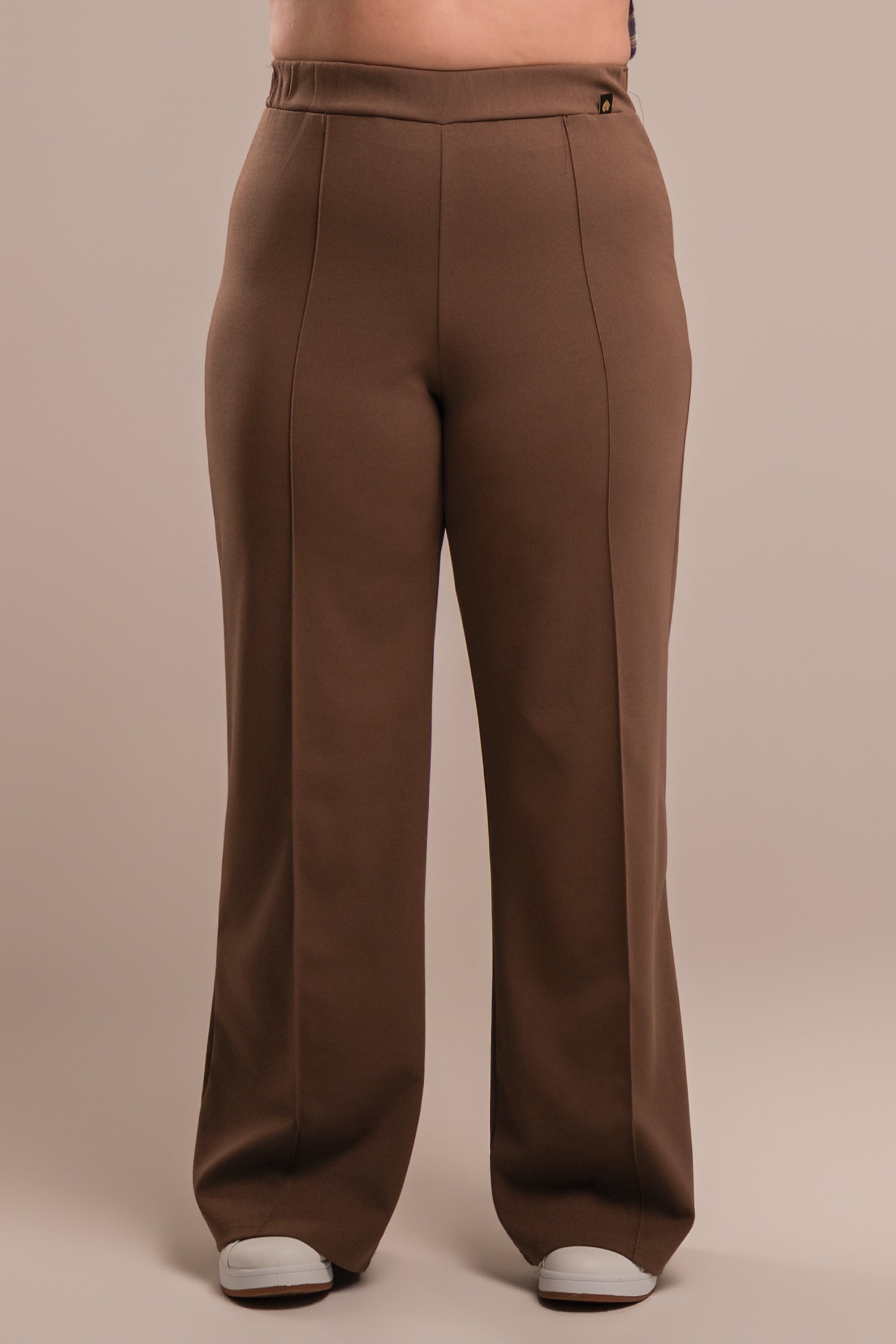 Plus size Παντελόνα κρεπ Σοκολά